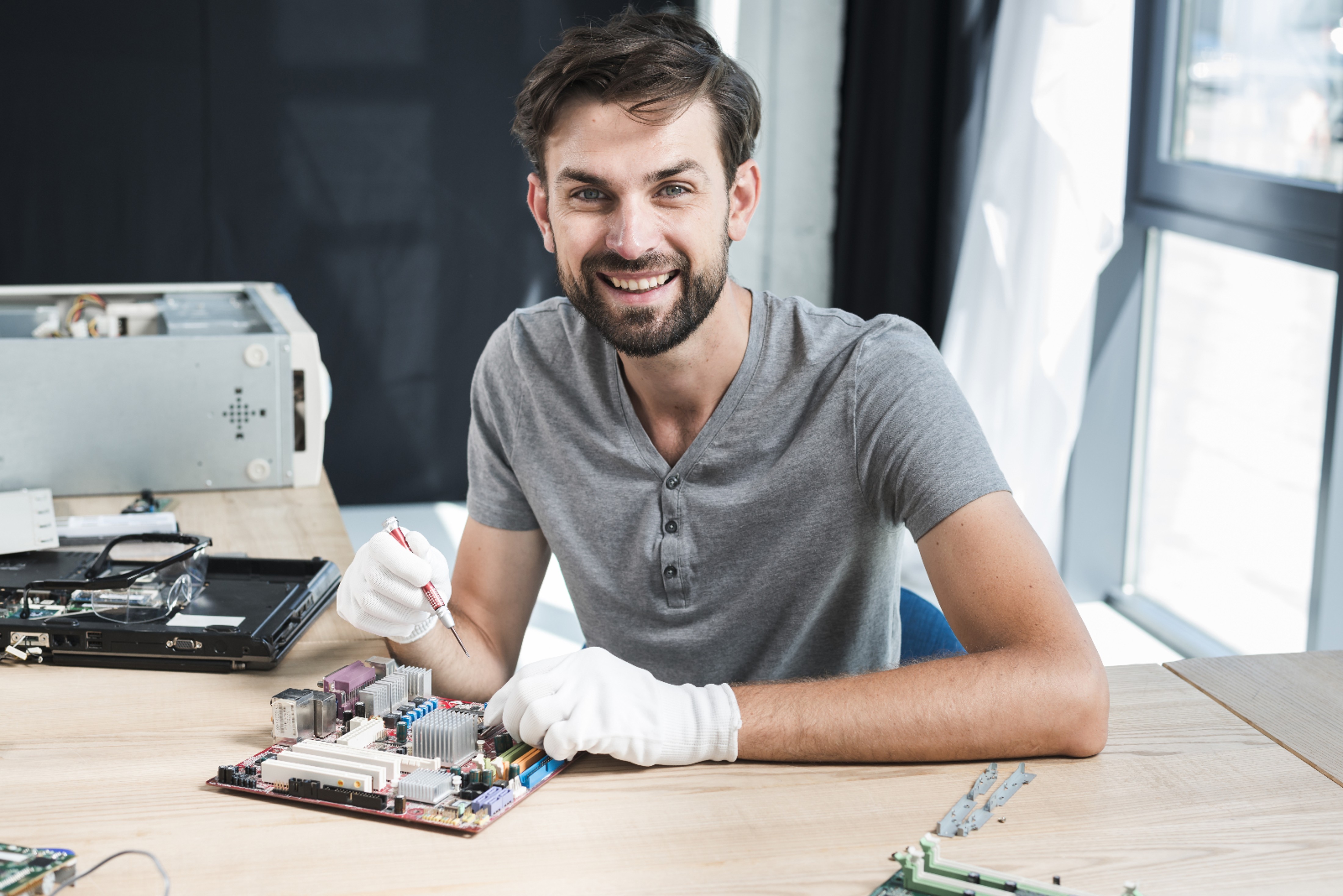 Technician working